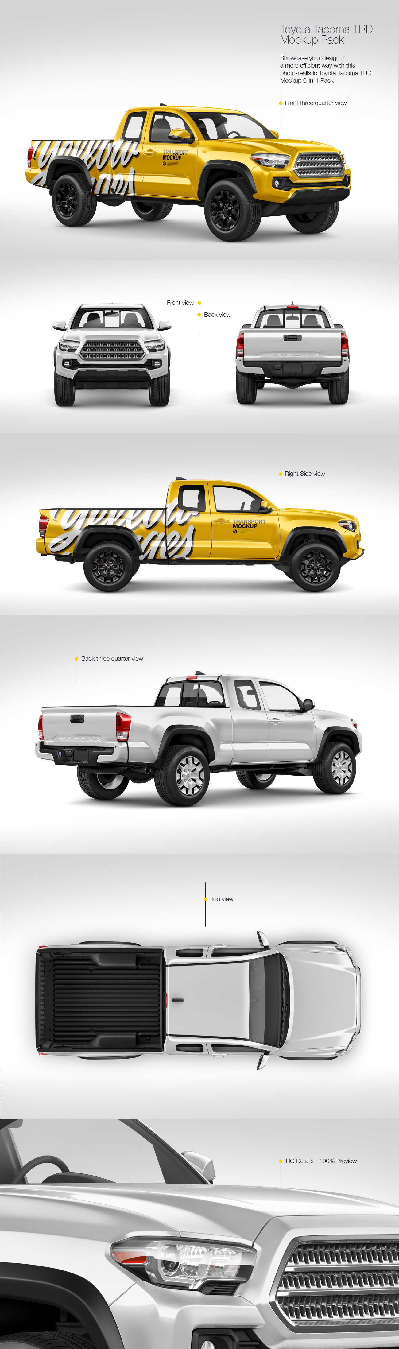 Toyota Tacoma TRD Off-Road 2016 Mockup Pack