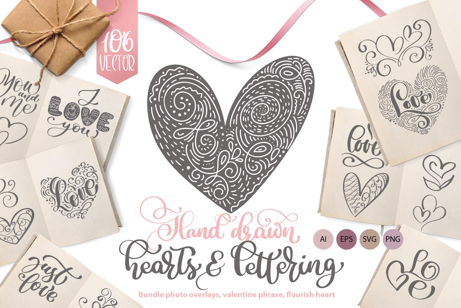 Valentines Hand Drawn Vector Collection Valentines Hand Drawn Vector Collection