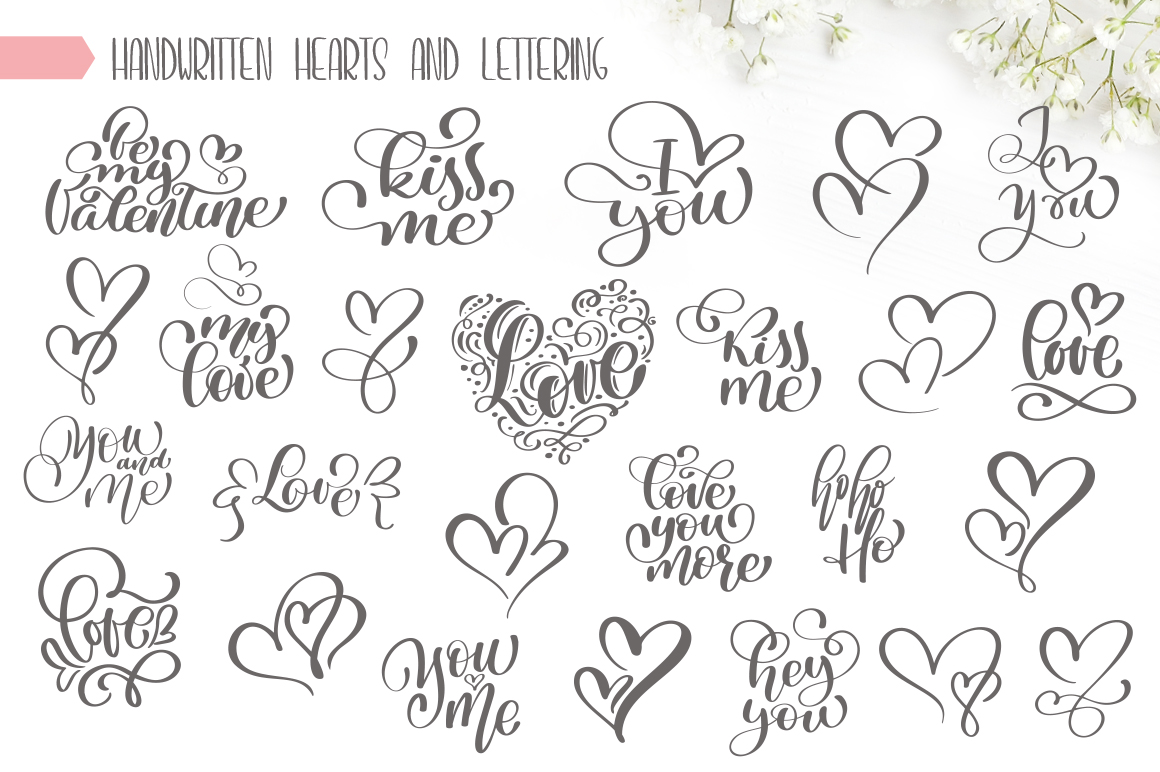 Valentines Hand Drawn Vector Collection Valentines Hand Drawn Vector Collection