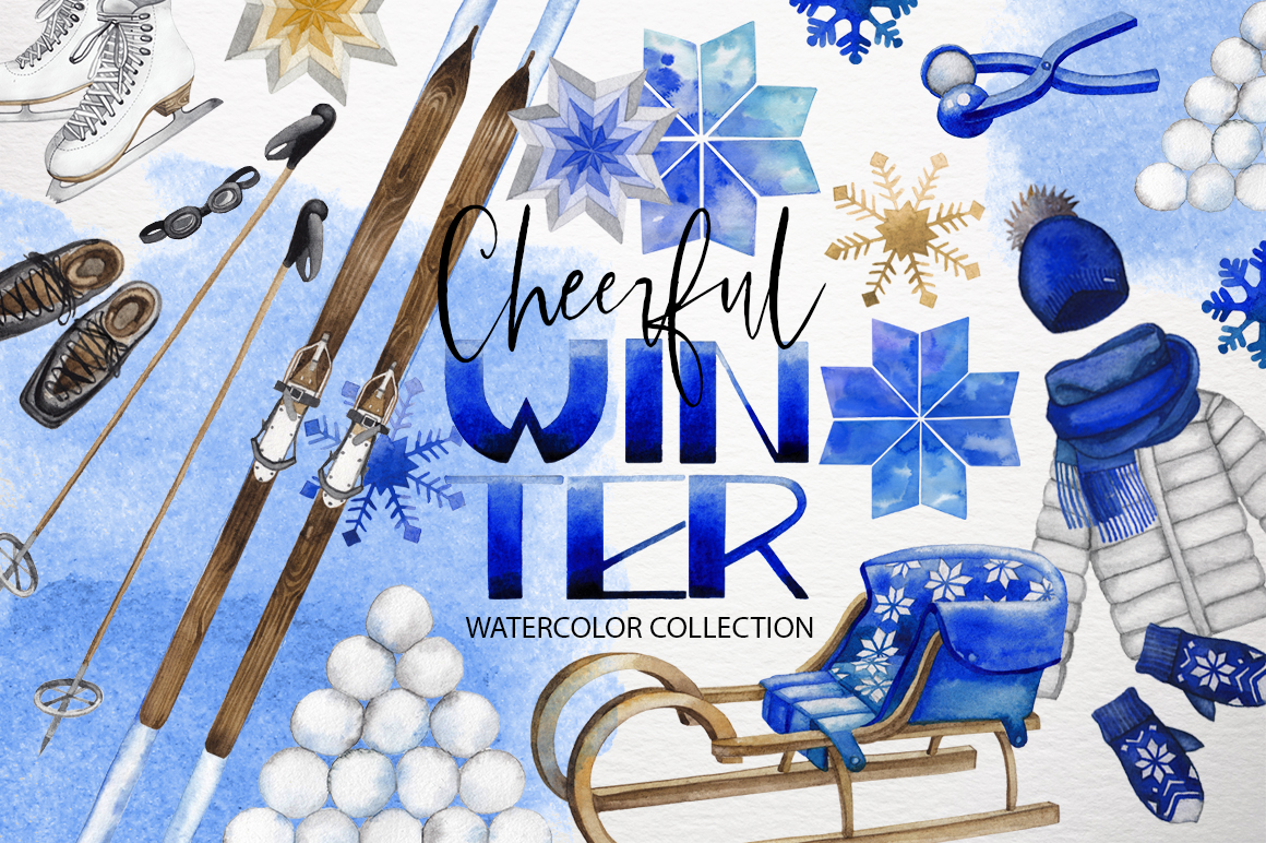 Watercolor winter colletion Watercolor winter colletion