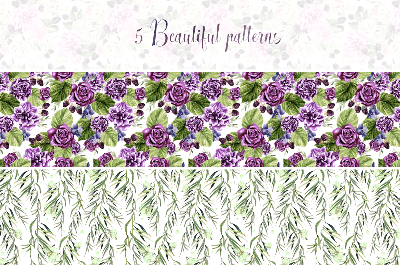 Hand Drawn Watercolor Flowers 64 PNG&amp;VECTOR