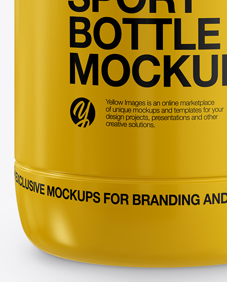 Glossy Sport Bottle Mockup