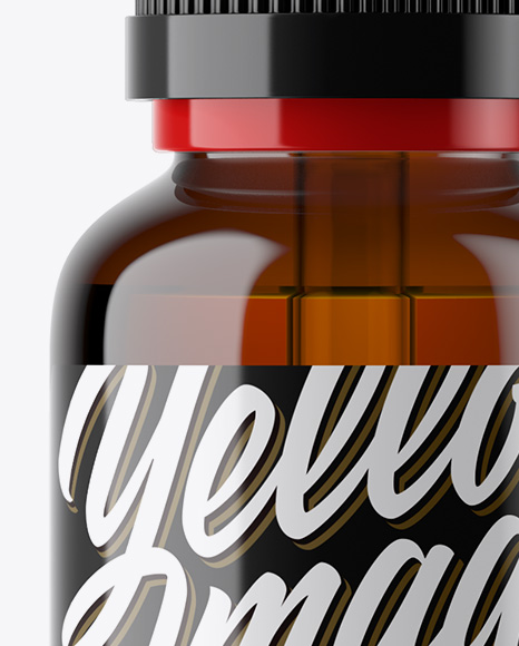 Amber Dropper Bottle Mockup