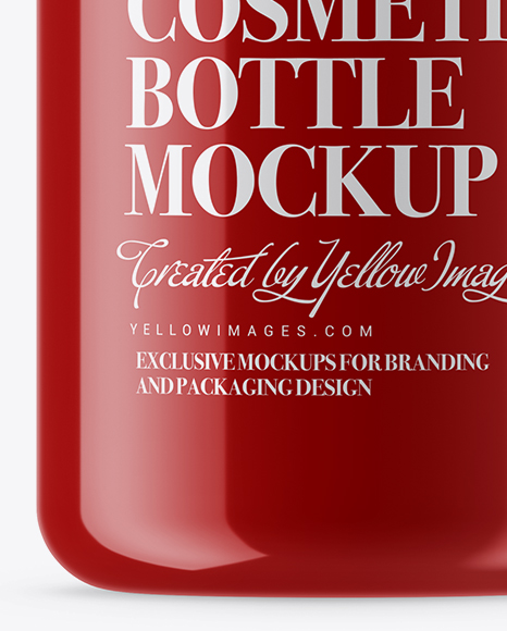 Opened Glossy Cosmetic Bottle Mockup