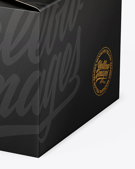 Paper Box Mockup - Half Side View (High Angle Shot)