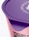 Glossy Yogurt Cup Mockup (High-Angle Shot)