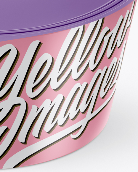 Glossy Yogurt Cup Mockup (High-Angle Shot)