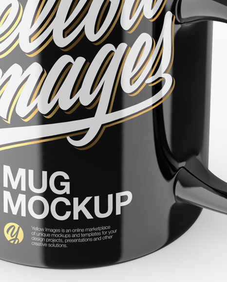 Glossy Mug Mockup (High-Angle Shot)