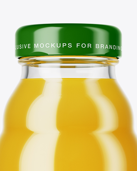 Clear Glass Orange Juice Bottle Mockup