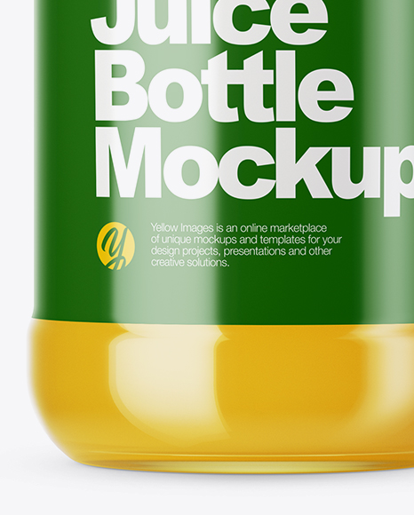 Clear Glass Orange Juice Bottle Mockup