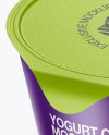 Textured Yogurt Cup Mockup (High-Angle Shot)