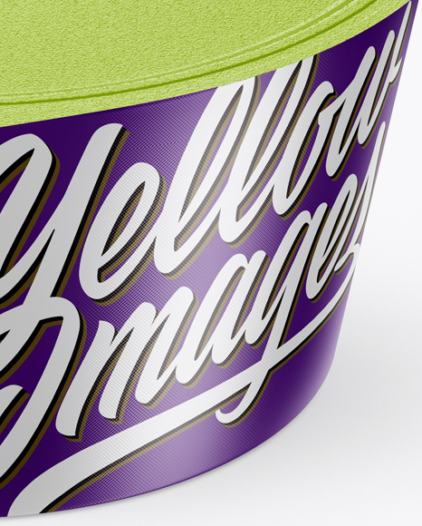 Textured Yogurt Cup Mockup (High-Angle Shot)