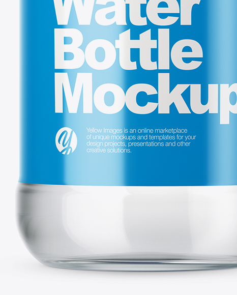 Clear Glass Water Bottle Mockup