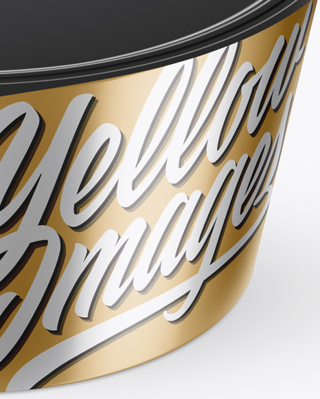 Metallic Yogurt Cup Mockup (High-Angle Shot)