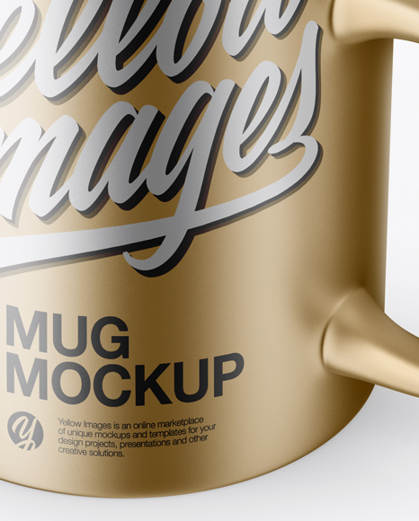 Metallic Mug Mockup (High-Angle Shot)