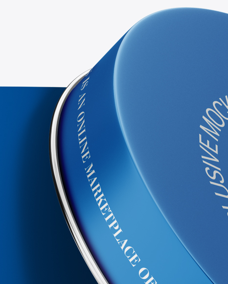 Opened Matte Metal Round Box Mockup