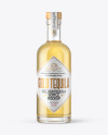 Golden Tequila Bottle with Wooden Cap Mockup