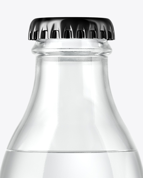 180ml Clear Glass Water Bottle Mockup