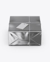 Metallic Gift Packaging Mockup - Front View (High Angle Shot)