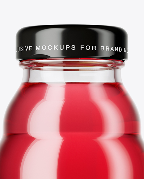 Clear Glass Pink Drink Bottle Mockup