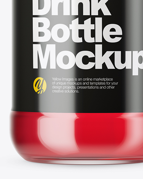 Clear Glass Pink Drink Bottle Mockup