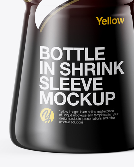 PET Bottle in Glossy Shrink Sleeve Mockup