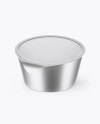 Textured Metallic Yogurt Cup Mockup (High-Angle Shot)