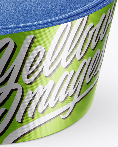 Textured Metallic Yogurt Cup Mockup (High-Angle Shot)