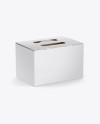 Glossy Paper Box Mockup - Half Side View (High-Angle Shot)