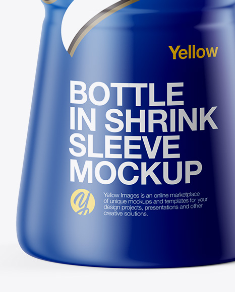 PET Bottle in Matte Shrink Sleeve Mockup