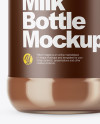 Clear Glass Chocolate Milk Bottle Mockup