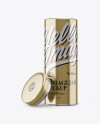 Opened Metallic Storage Jar Mockup - Front View