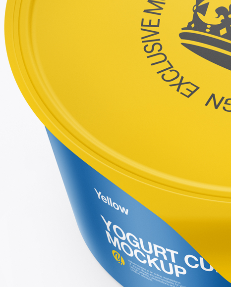 Glossy Yogurt Cup Mockup (High-Angle Shot)