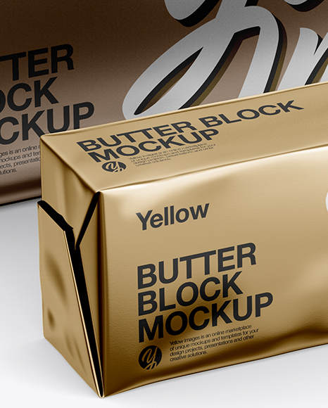 Two Butter Blocks Mockup - Half Side View (High Angle shot)