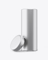 Opened Matte Metallic Storage Jar Mockup - Front View Opened Matte Metallic Storage Jar Mockup - Front View