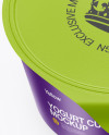 Textured Yogurt Cup Mockup (High-Angle Shot)