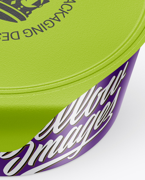 Textured Yogurt Cup Mockup (High-Angle Shot)