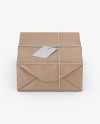 Kraft Paper Gift Packaging Mockup - Front View (High Angle Shot)