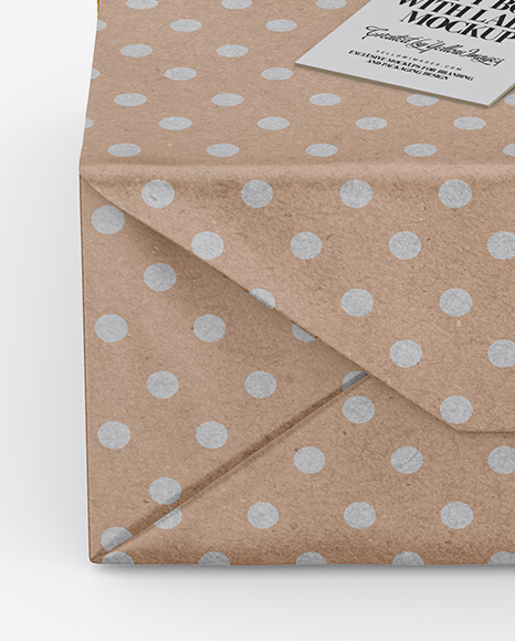 Kraft Paper Gift Packaging Mockup - Front View (High Angle Shot)