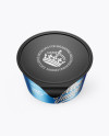 Matte Metallic Yogurt Cup Mockup (High-Angle Shot)