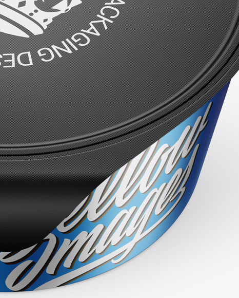 Matte Metallic Yogurt Cup Mockup (High-Angle Shot)