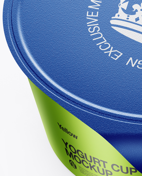 Textured Metallic Yogurt Cup Mockup (High-Angle Shot)