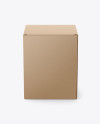 Kraft Paper Box Mockup - Front View (High-Angle Shot)