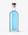 Clear Glass Gin Bottle with Wooden Cap Mockup