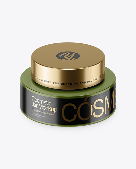 50ml Matte Plastic Cosmetic Jar Mockup (High-Angle Shot)