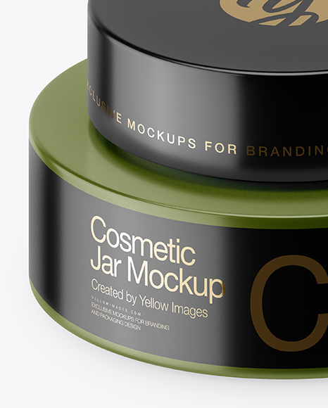 50ml Matte Plastic Cosmetic Jar Mockup (High-Angle Shot)