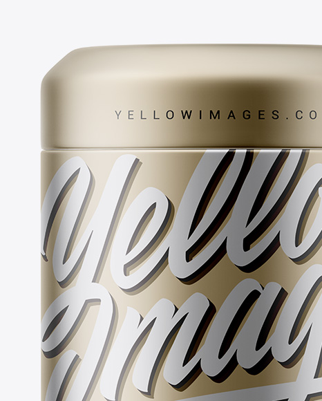 Matte Metallic Tin Can Mockup - Front View