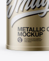 Matte Metallic Tin Can Mockup - Front View