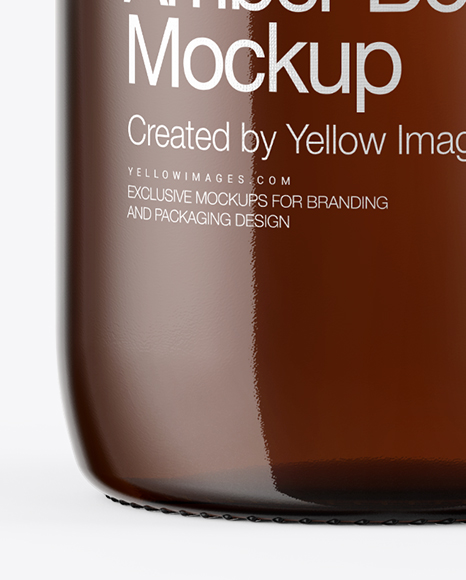 180ml Amber Glass Bottle Mockup