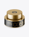 50ml Metallic Cosmetic Jar Mockup (High-Angle Shot)